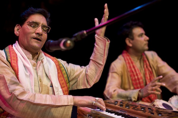 Pandit Ram Dayal Sharma in concert accompanied by Dr. Devendra Sharma
